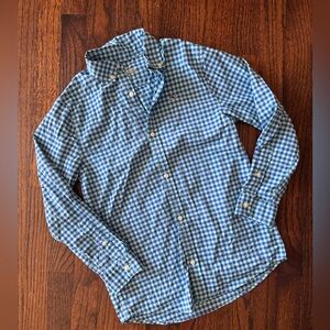 Vineyard Vines Blue and White Gingham Boys Shirt